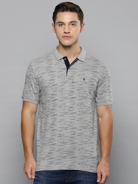 

Louis Philippe Sport Men Grey Printed Polo Collar T-shirt