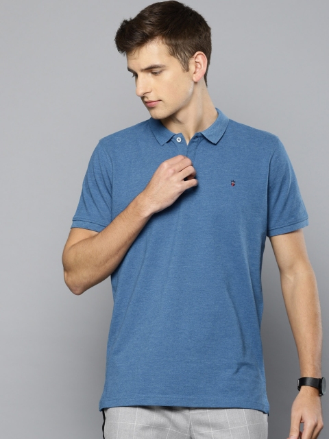 

Louis Philippe Sport Men Blue Solid Polo Collar T-shirt