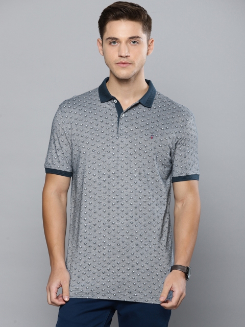 

Louis Philippe Sport Men Grey Printed Polo Collar T-shirt