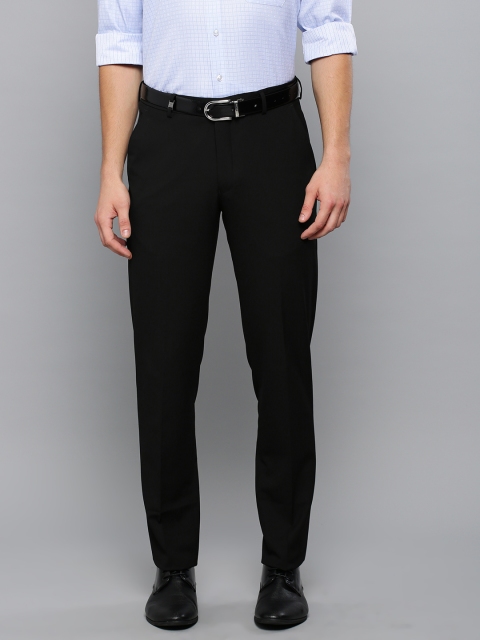 

Louis Philippe Men Black Slim Fit Solid Formal Trousers