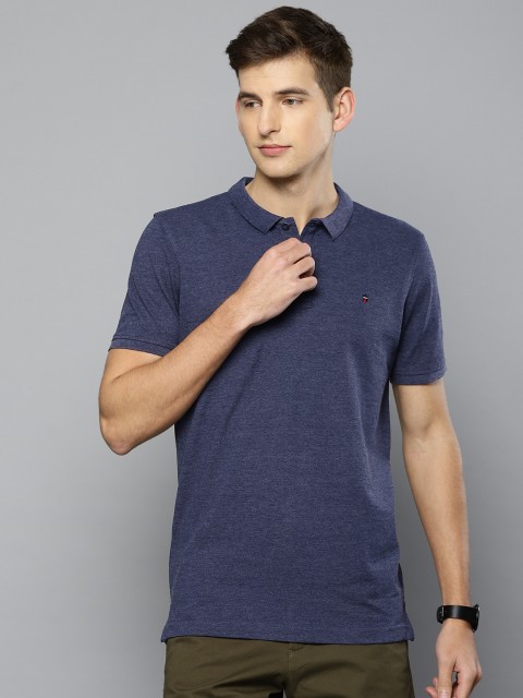 

Louis Philippe Sport Men Navy Blue Solid Polo Collar T-shirt