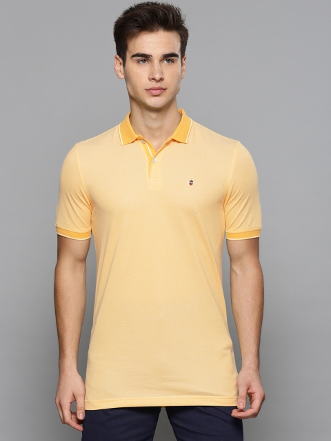 

Louis Philippe Sport Men Yellow Solid Polo Collar T-shirt