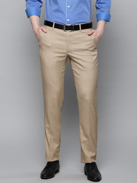 

Louis Philippe Men Khaki Slim Fit Self Design Formal Trousers