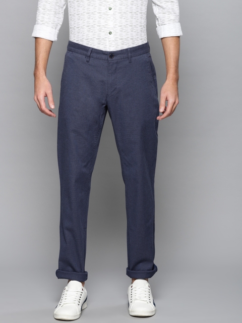 

Louis Philippe Sport Men Blue Slim Fit Self Design Regular Trousers