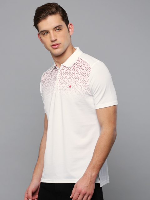 

Louis Philippe Men White Printed Polo Collar T-shirt