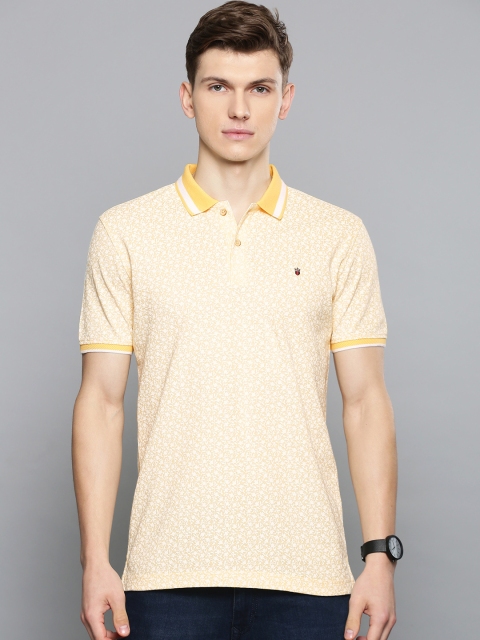 

Louis Philippe Sport Men Yellow & White Printed Polo Collar T-shirt