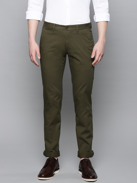 

Louis Philippe Sport Men Olive Green Slim Fit Solid Chinos