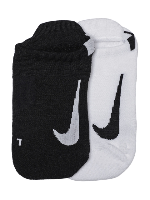 

Nike Unisex Set of 2 White & Black Multiplier Ankle Length Socks