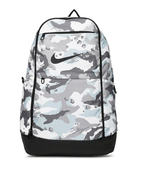 

Nike Unisex White & Grey Printed BRSLA Backpack