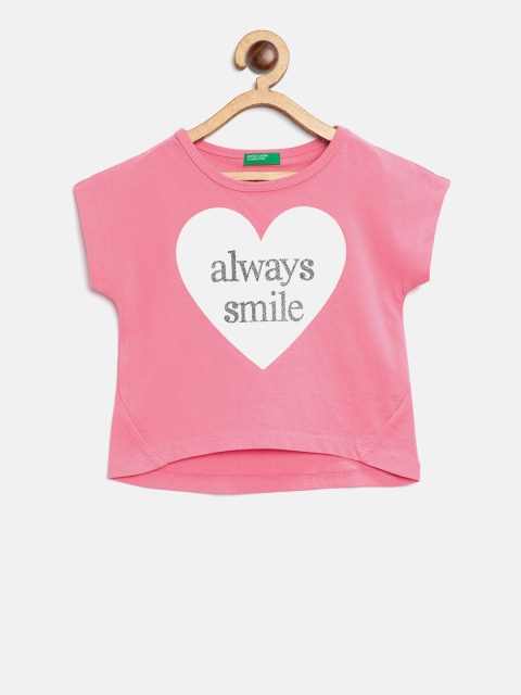 

United Colors of Benetton Girls Pink Printed Top