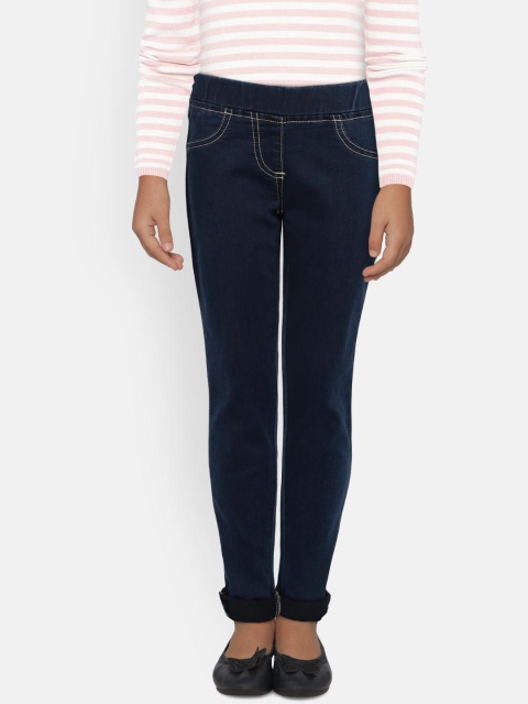 

United Colors of Benetton Girls Navy Blue Solid Jeggings