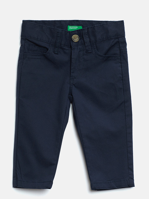 

United Colors of Benetton Boys Navy Blue Regular Fit Solid Trousers