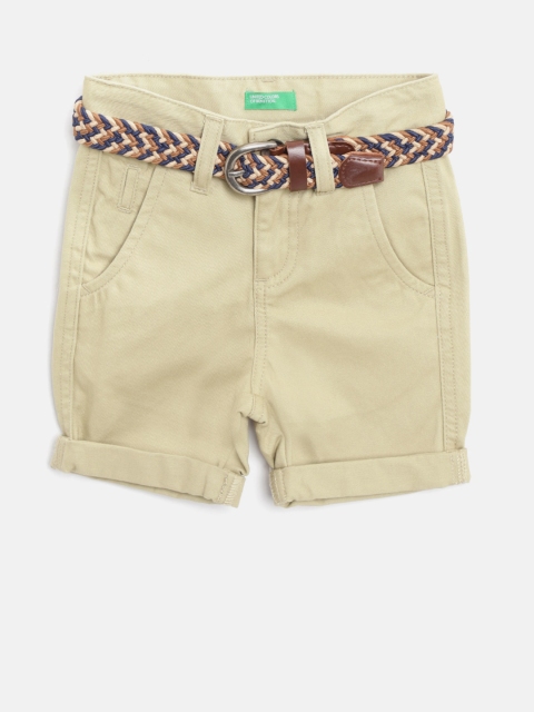 

United Colors of Benetton Boys Beige Solid Regular Fit Shorts