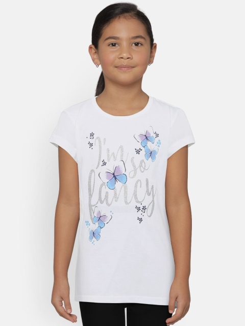 

United Colors of Benetton Girls White Printed Top