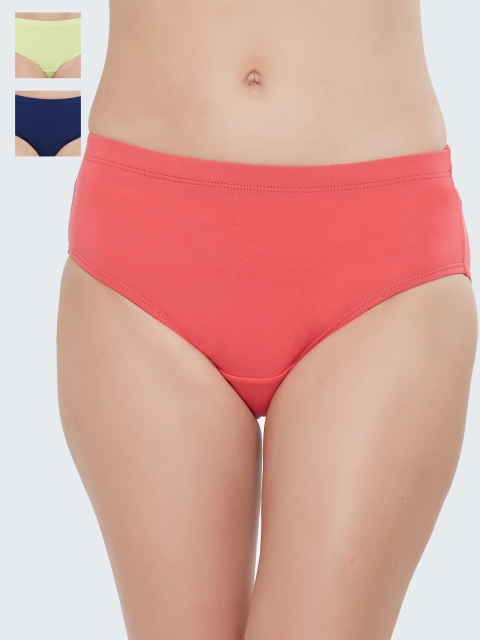 

Soie Women Pack Of 3 Hipster Briefs 3FCB-15PACK 2, Coral