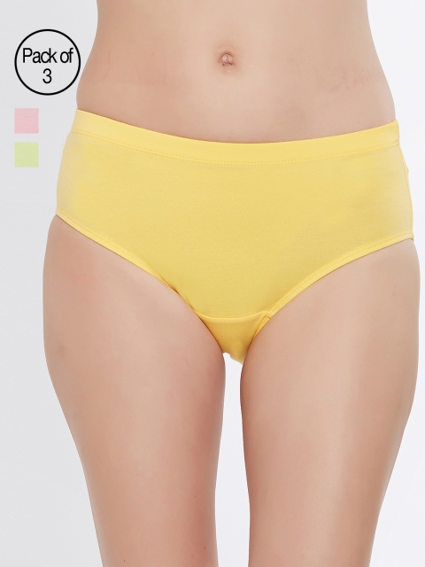 

Soie Women Pack Of 3 Hipster Briefs 3FCB-15PACK 4, Yellow