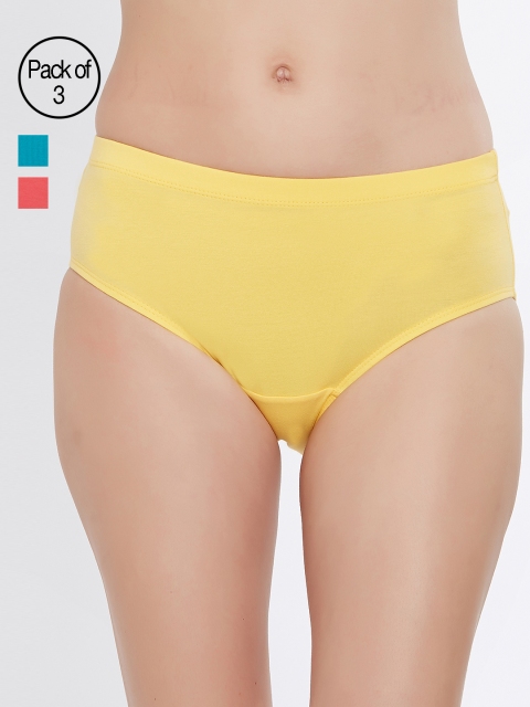 

Soie Women Pack Of 3 Hipster Briefs 3FCB-15PACK 6, Yellow