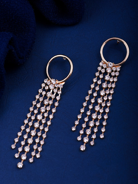 

justpeachy Gold-Toned Circular Drop Earrings