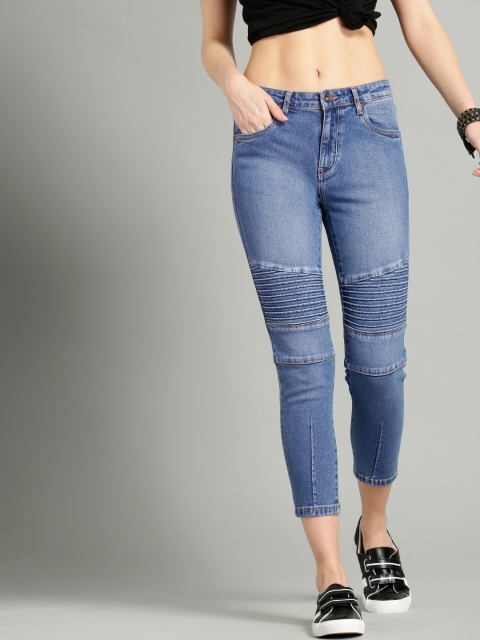 

Roadster Women Blue Slim Fit Mid-Rise Clean Look Stretchable Cropped Jeans