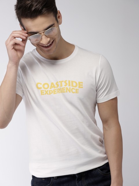 

Mast & Harbour Men White Printed Round Neck T-shirt