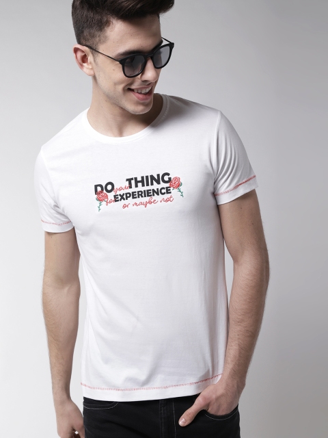 

Mast & Harbour Men White Printed Round Neck T-shirt