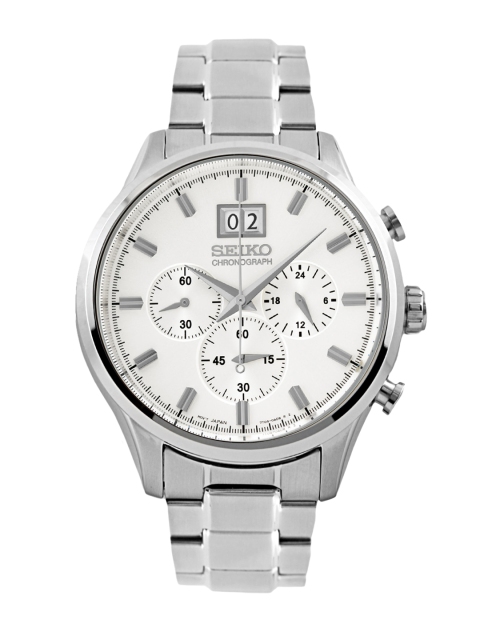 

SEIKO Men Silver-Toned Chronograph Dial Watch SPC079P1