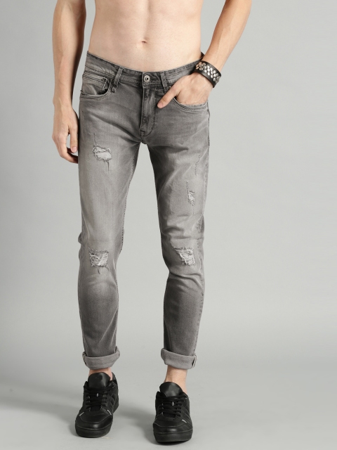 

Roadster Men Grey Regular Fit Mid-Rise Mildly Distressed Stretchable Jeans