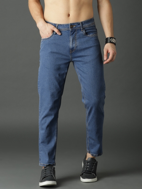 

Roadster Men Blue Slim Tapered Fit Mid-Rise Clean Look Cropped Jeans