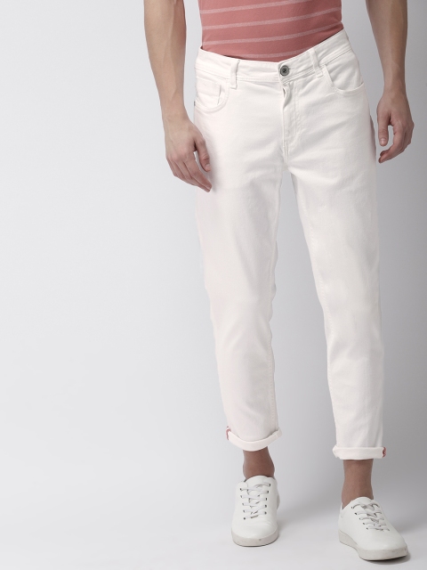 

Mast & Harbour Men White Carrot Fit Mid-Rise Clean Look Stretchable Jeans