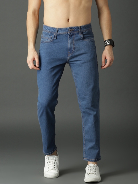 

Roadster Men Blue Slim Tapered Fit Mid-Rise Clean Look Cropped Jeans