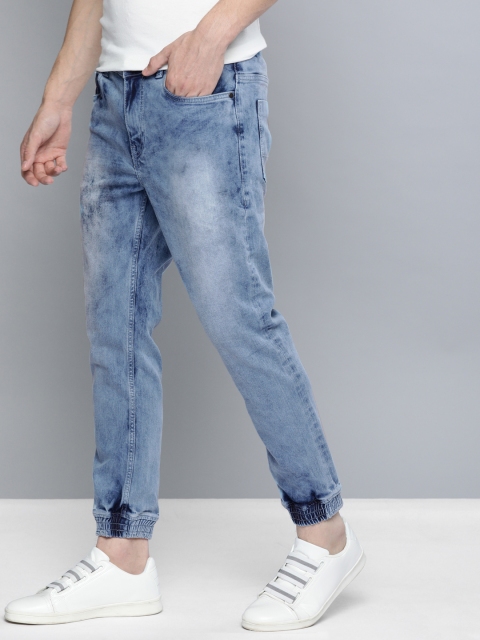 

Mast & Harbour Men Blue Regular Fit Mid-Rise Clean Look Stretchable Jogger Jeans