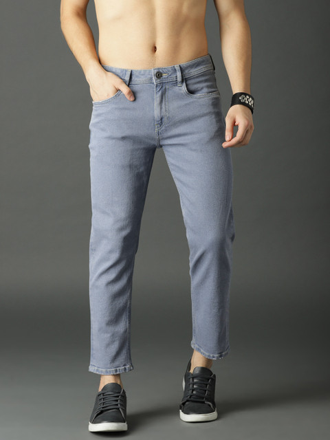 

Roadster Men Blue Slim Tapered Fit Mid-Rise Clean Look Cropped Jeans