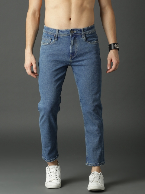 

Roadster Men Blue Slim Tapered Fit Mid-Rise Clean Look Cropped Jeans