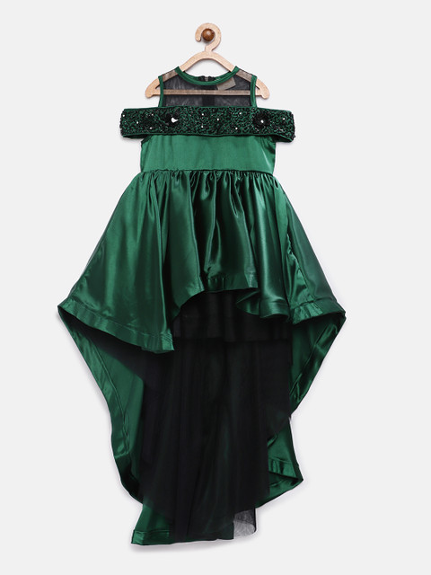 

Fairies Forever Girls Green Solid Fit and Flare Dress