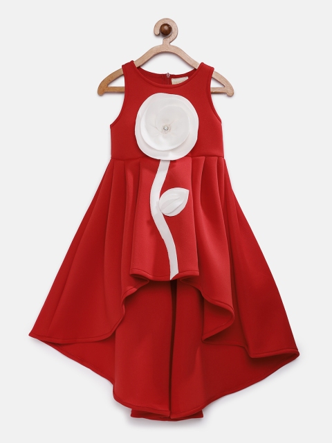

Fairies Forever Girls Red Solid A-Line Dress
