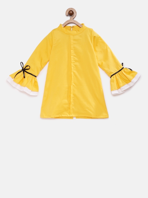 

Fairies Forever Girls Yellow Solid A-Line Dress