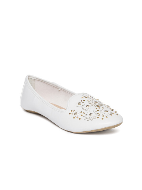 

Ginger by Lifestyle Women White Embellished Flats