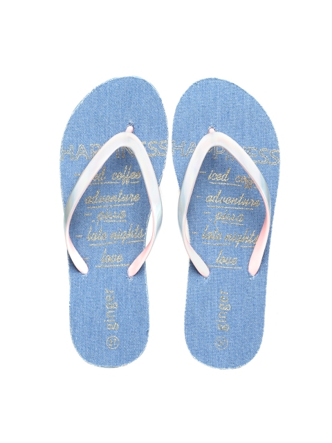 

Ginger by Lifestyle Women Blue Printed Thong Flip-Flops