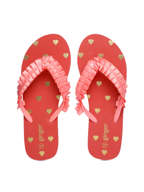 

Ginger by Lifestyle Women Pink Pleated Thong Flip-Flops