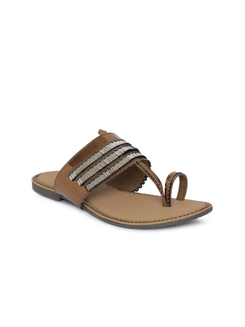 

Melange by Lifestyle Women Copper-Toned Solid One Toe Flats