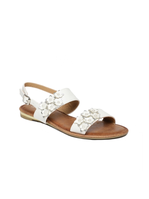 

Ginger by Lifestyle Women White Embellished Open Toe Flats