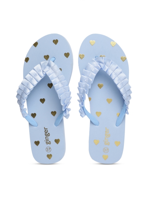 

Ginger by Lifestyle Women Blue Pleated Thong Flip-Flops
