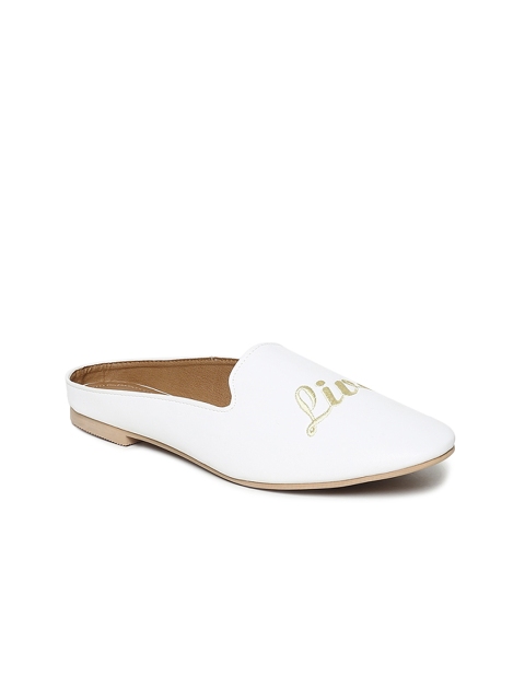 

Ginger by Lifestyle Women White Printed Mules