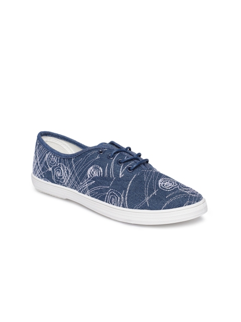 

Ginger by Lifestyle Women Blue Woven Design Sneakers