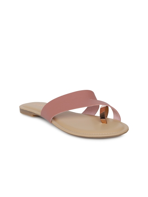 

Ginger by Lifestyle Women Peach-Coloured Solid One Toe Flats