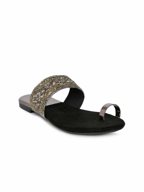 

Melange by Lifestyle Women Black Embellished One Toe Flats