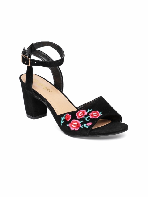 

Ginger by Lifestyle Women Black Embroidered Sandals