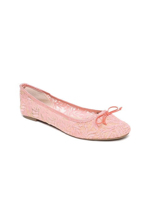 

Ginger by Lifestyle Women Peach-Coloured Woven Design Ballerinas