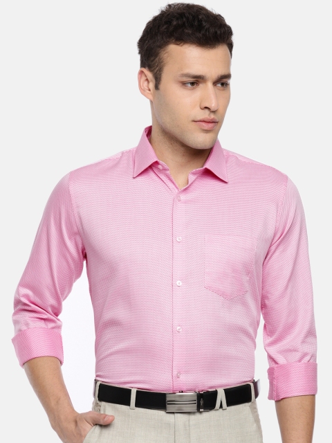 

Van Heusen Men Pink & Red Slim Fit Self Design Formal Shirt