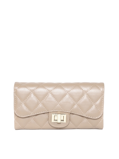 

DressBerry Women Beige Quilted Three Fold Wallet